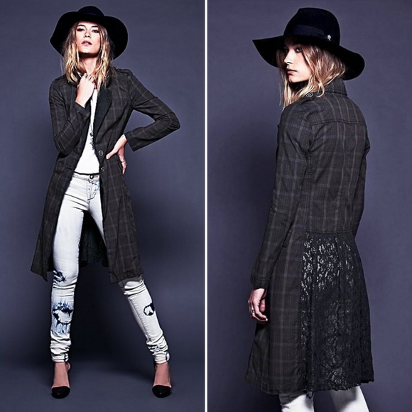 Free People Jackets & Blazers - Free People | Lace Lapel Menswear Plaid Jacket